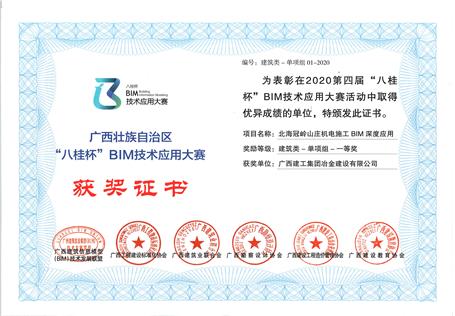 喜訊！公司榮獲“八桂杯”BIM技術(shù)應(yīng)用大賽一等獎